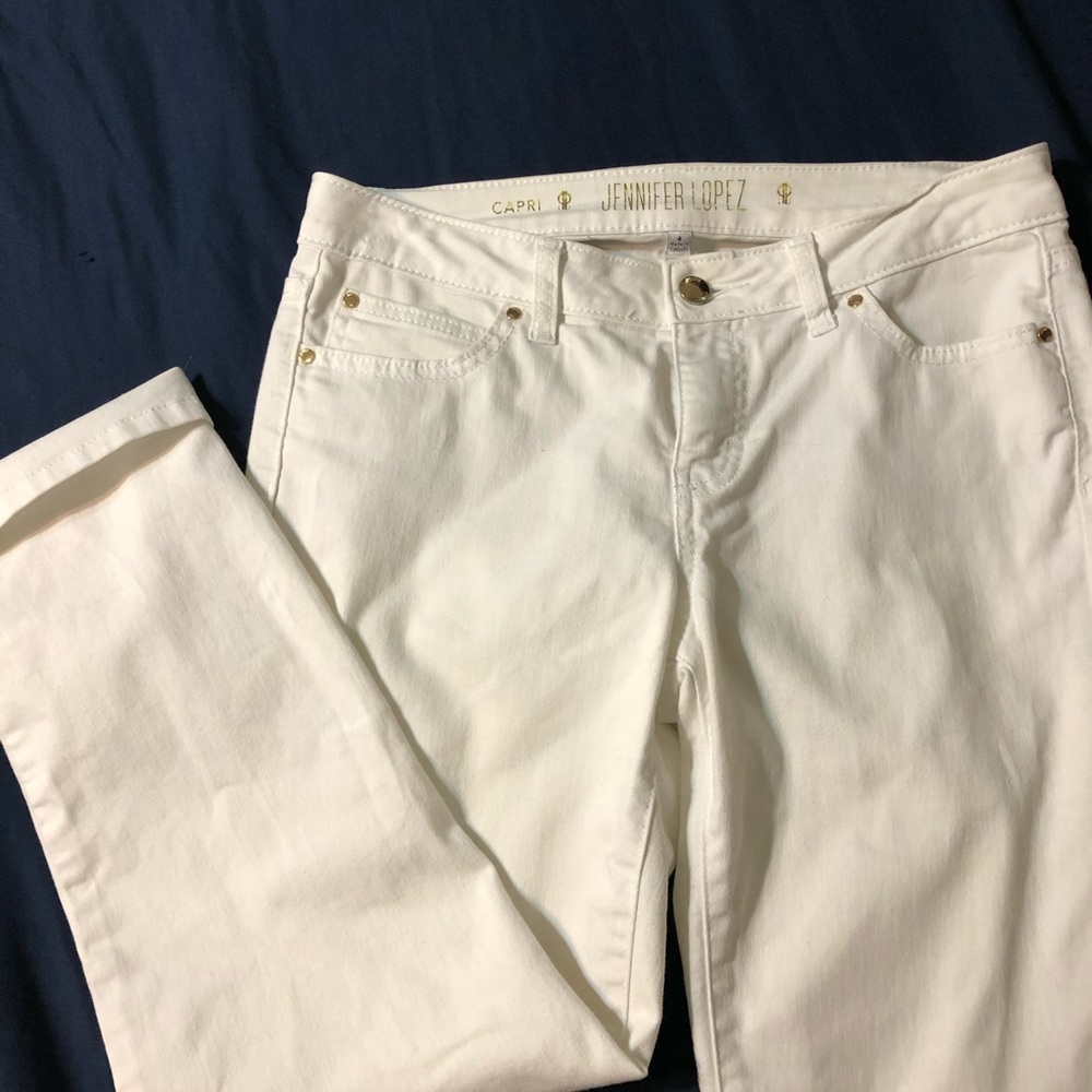 Jennifer Lopez White Capri pants - denim